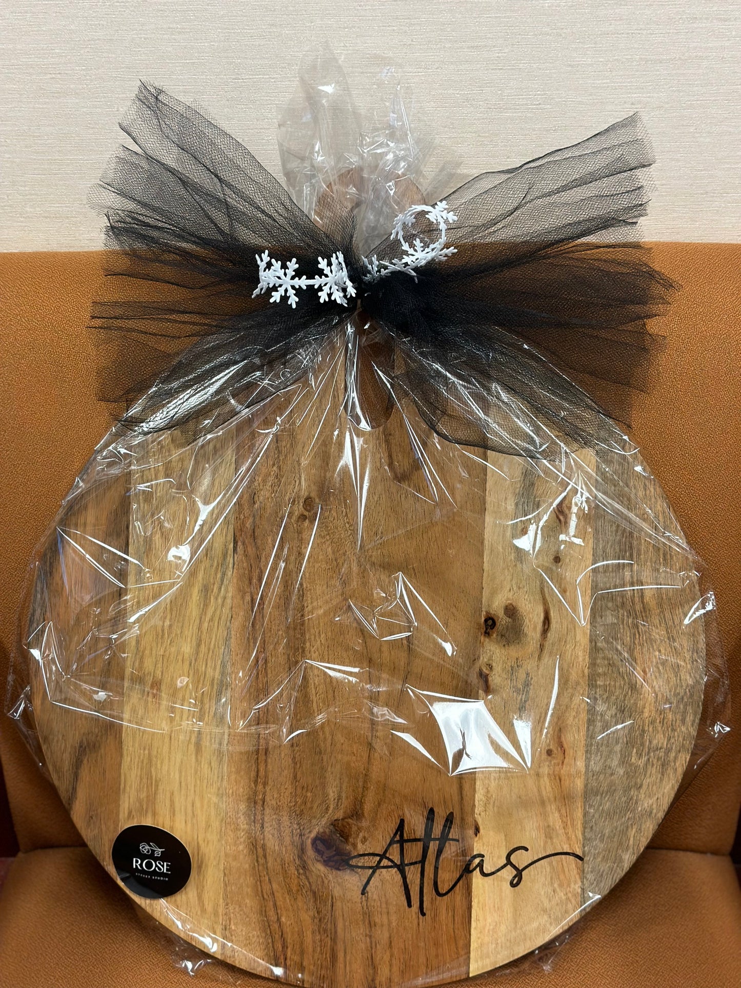 Round Acacia Wood Serving Board