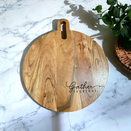 Round Acacia Wood Serving Board